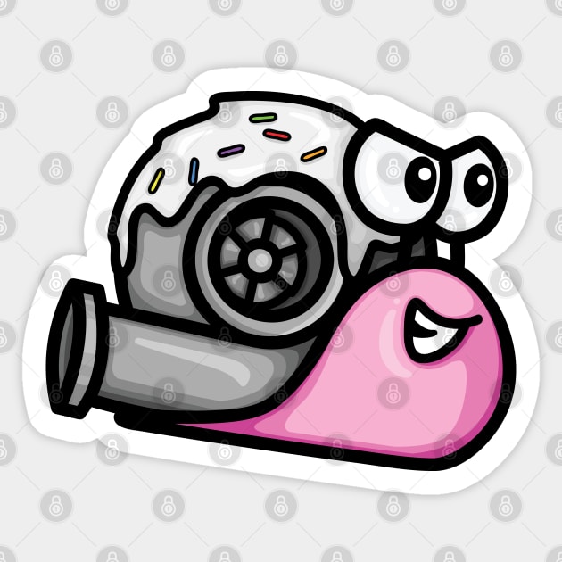 Turbo Snail - Pink and White Donut Sticker by hoddynoddy